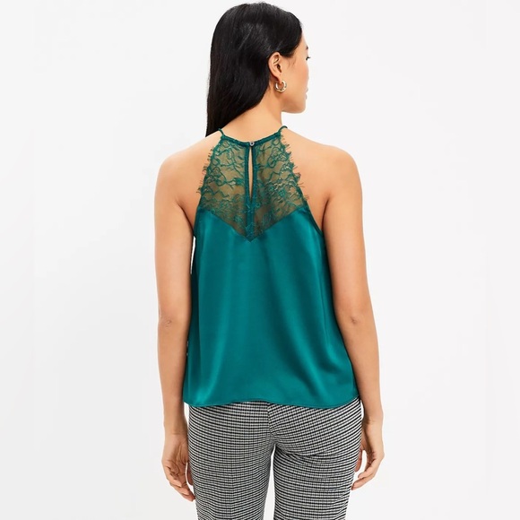 LOFT Lace Back Halter Cami - Picture 1 of 14